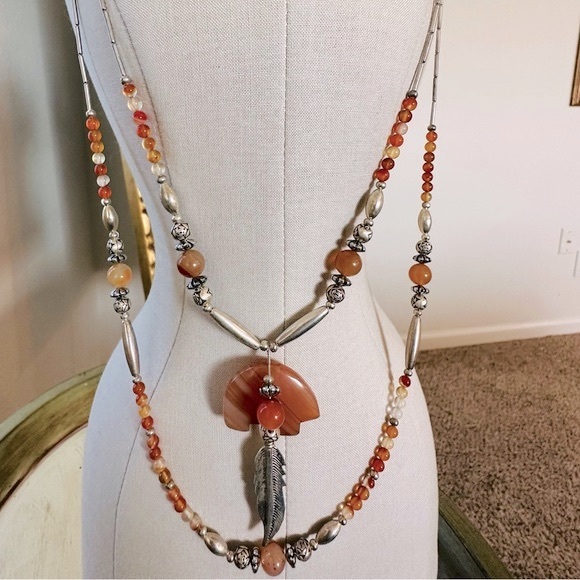 Vintage Totem Bear Southwestern Necklace - Picture 1 of 16